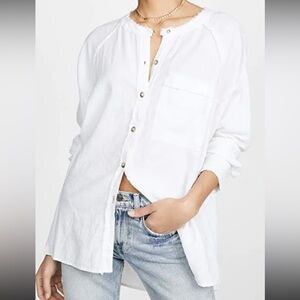 We the free linen fray button down shirt xs like new